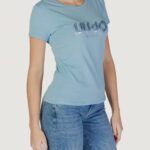 T-shirt Liu-Jo ECS MODA M/C Celeste - Foto 3