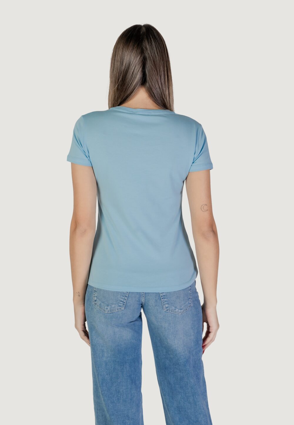 T-shirt Liu-Jo ECS MODA M/C Celeste - Foto 4