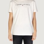 T-shirt Tommy Hilfiger Jeans TJM REG LINEAR LOGO Beige - Foto 1