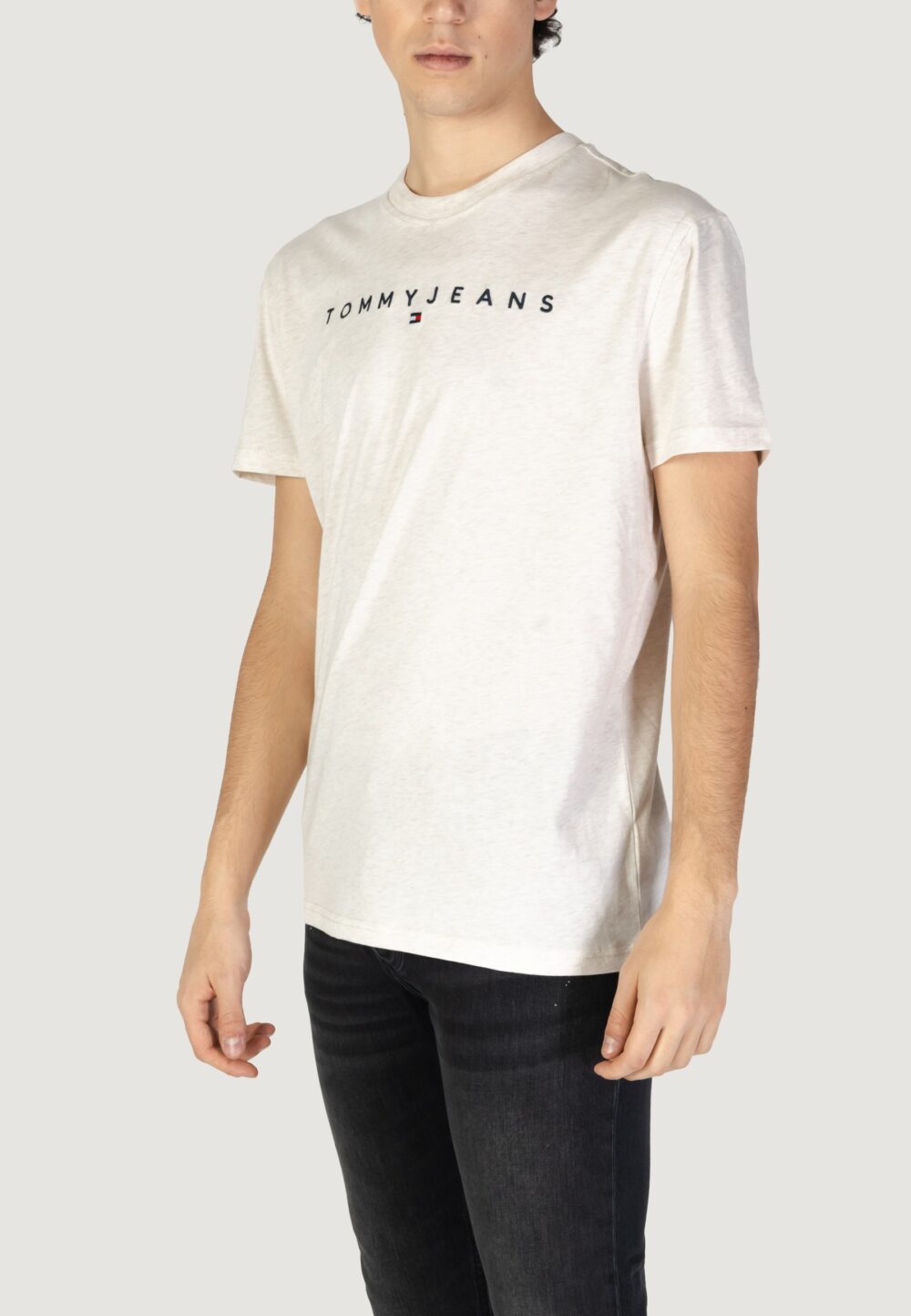 T-shirt Tommy Hilfiger Jeans TJM REG LINEAR LOGO Beige - Foto 2