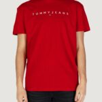 T-shirt Tommy Hilfiger Jeans TJM REG LINEAR LOGO Rosso - Foto 1