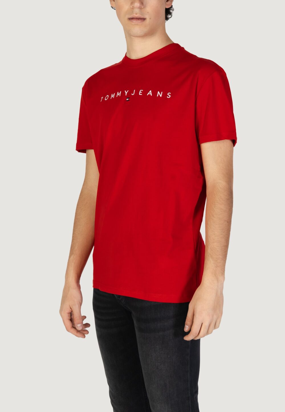 T-shirt Tommy Hilfiger Jeans TJM REG LINEAR LOGO Rosso - Foto 2