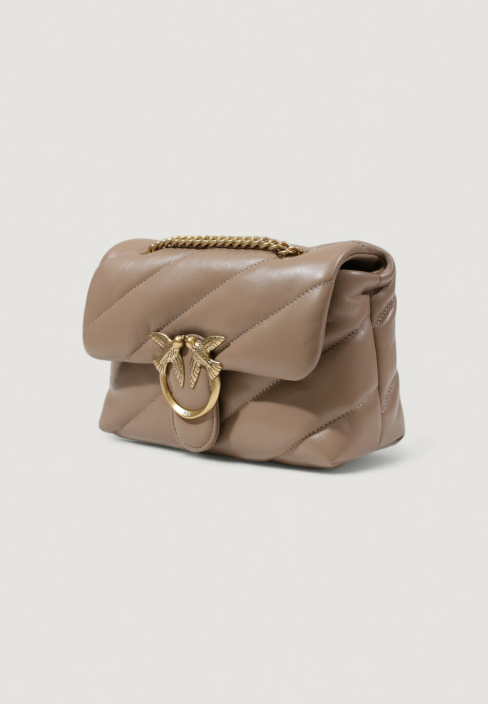 Borsa Pinko LOVE PUFF MINI CL SHEEP NAPPA Beige scuro - Foto 4