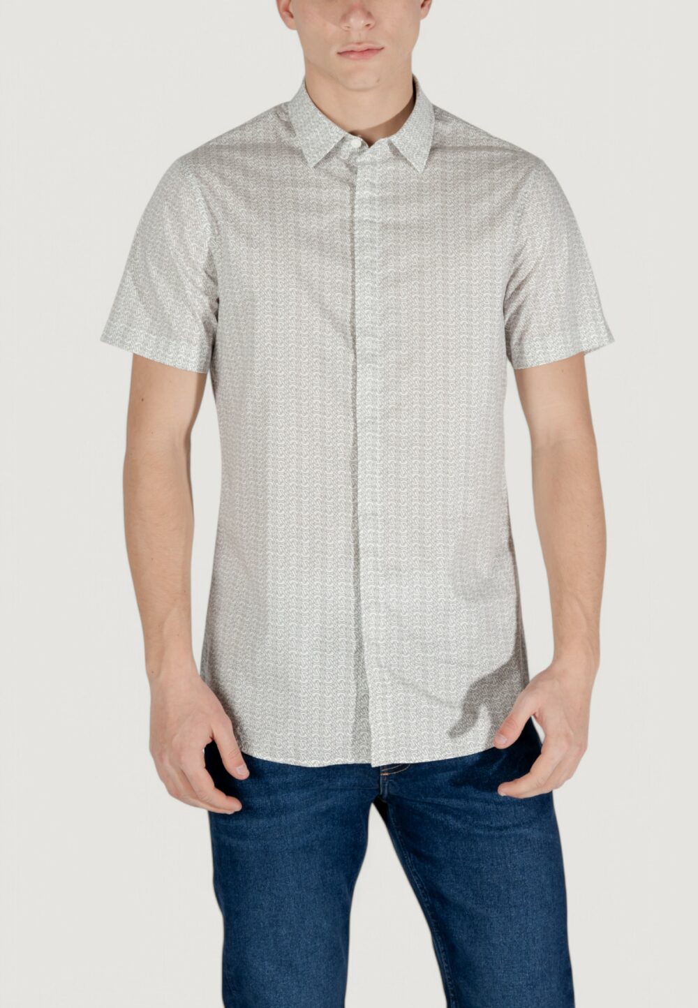 Camicia manica corta Armani Exchange  Panna - Foto 1