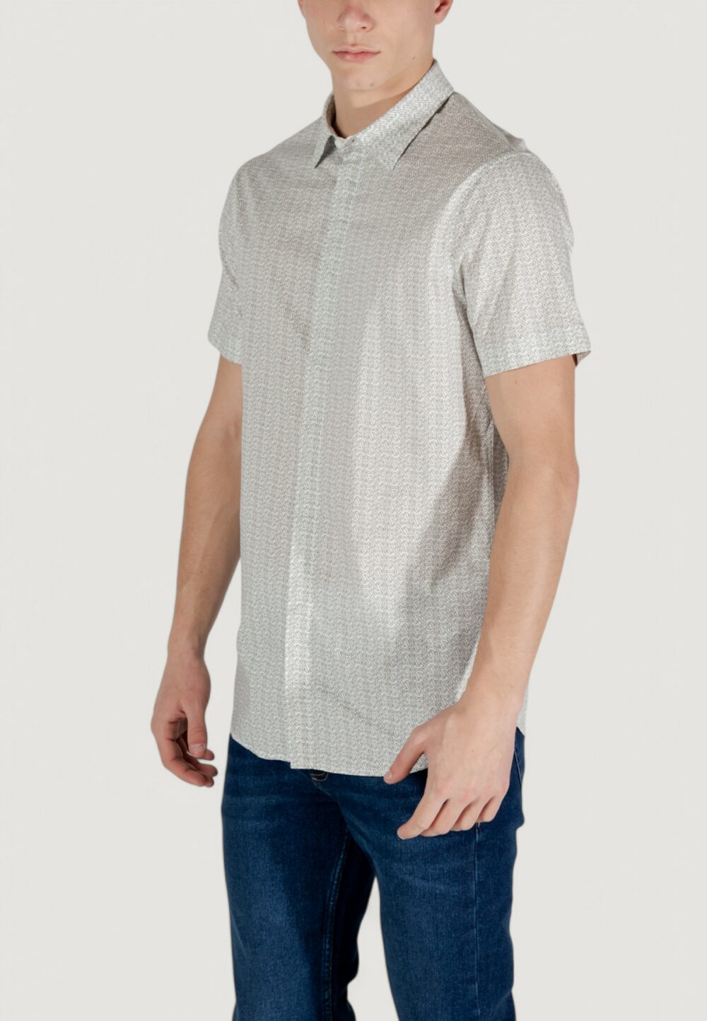 Camicia manica corta Armani Exchange  Panna - Foto 2