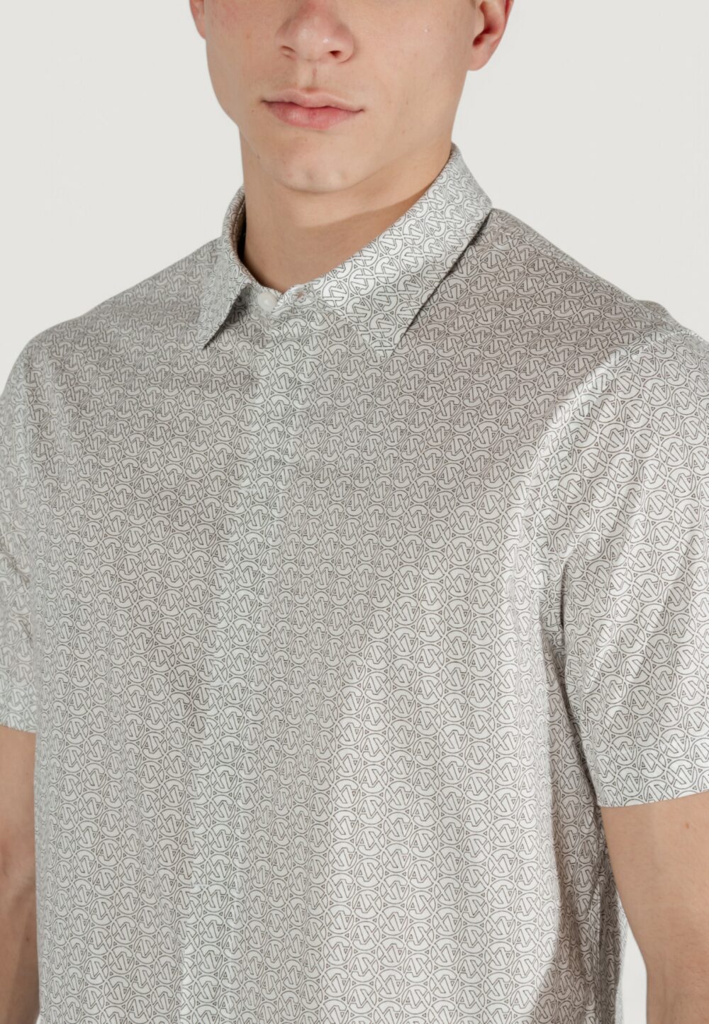 Camicia manica corta Armani Exchange  Panna - Foto 3