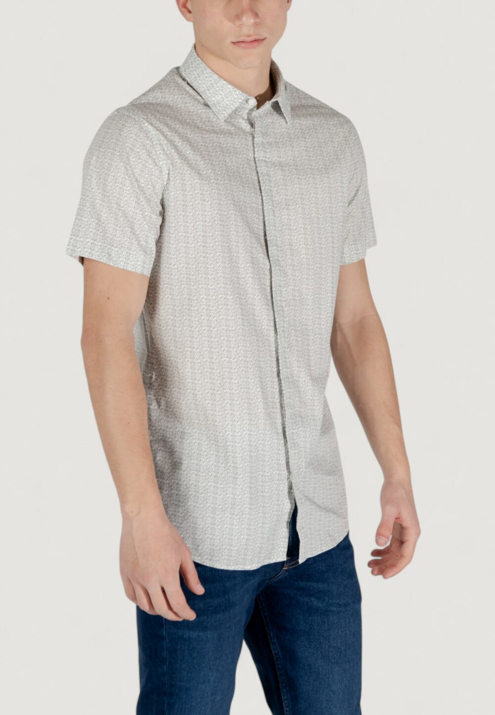 Camicia manica corta Armani Exchange  Panna - Foto 4