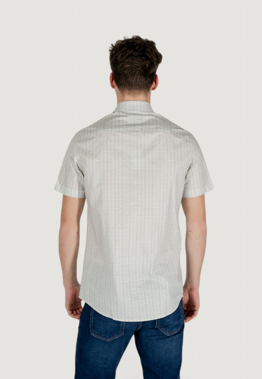 Camicia manica corta Armani Exchange  Panna - Foto 5