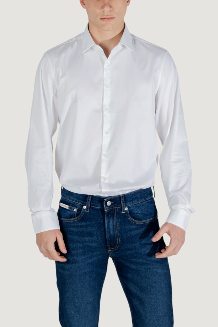 Camicia manica lunga Calvin Klein TONAL STRUCTURE Bianco