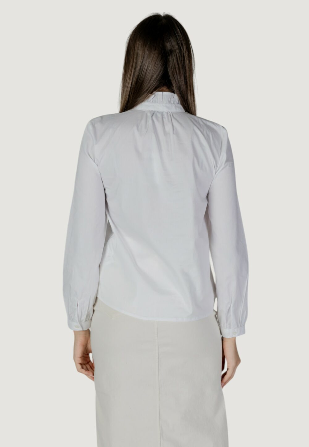 Camicia manica lunga Jacqueline de Yong JDYMIO L/S FRILL SHIRT WVN Bianco - Foto 4