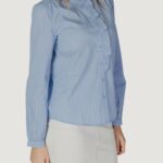 Camicia manica lunga Jacqueline de Yong JDYMIO L/S FRILL SHIRT WVN Blu Chiaro - Foto 2