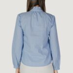 Camicia manica lunga Jacqueline de Yong JDYMIO L/S FRILL SHIRT WVN Blu Chiaro - Foto 4