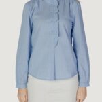 Camicia manica lunga Jacqueline de Yong JDYMIO L/S FRILL SHIRT WVN Blu Chiaro - Foto 5