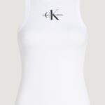 Canotta Calvin Klein Jeans MONOLOGO RIB TANK Bianco - Foto 3