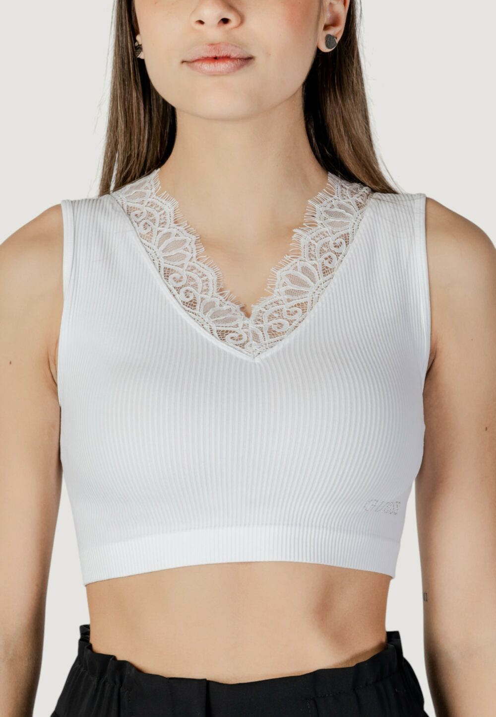 Canotta Guess RAQUEL LACE SEAMLESS Bianco - Foto 5