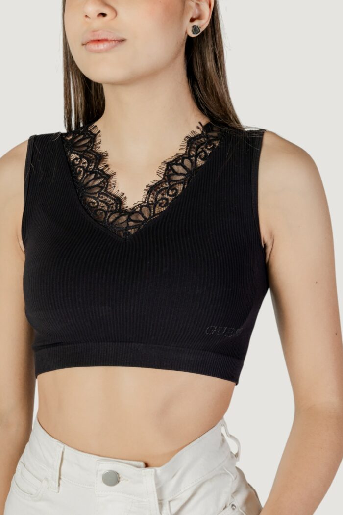 Canotta Guess RAQUEL LACE SEAMLESS Nero