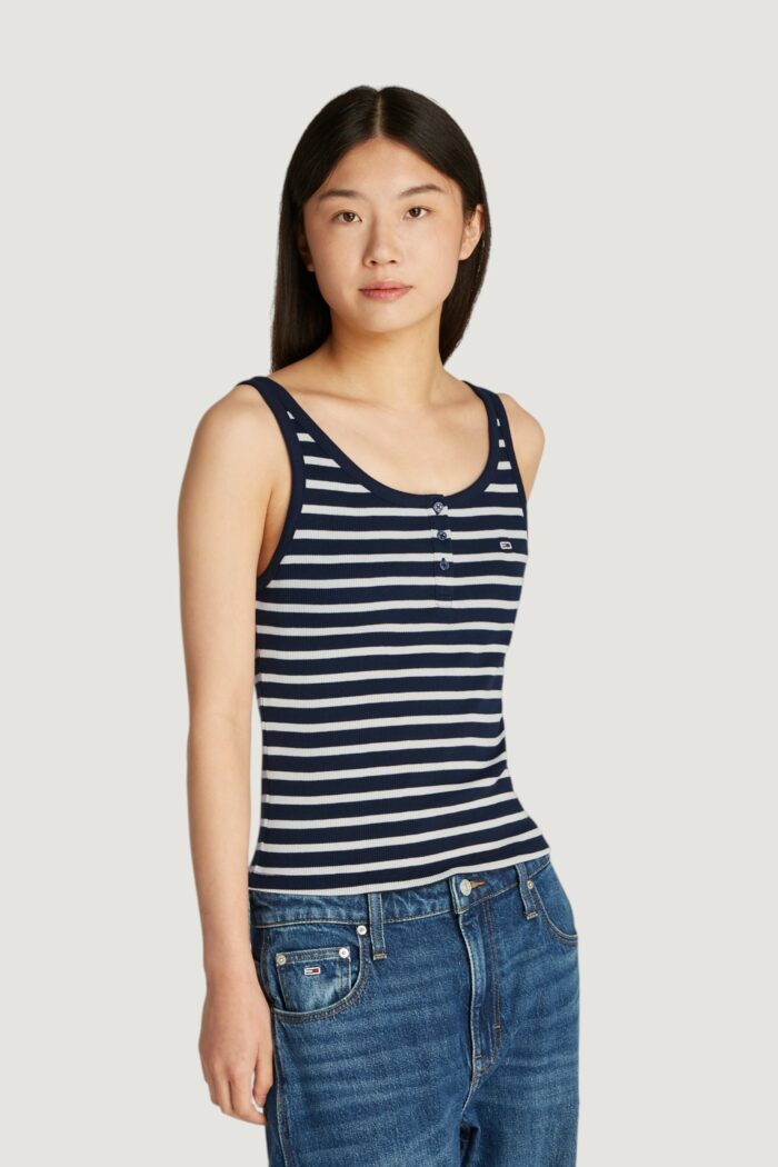 Canotta Tommy Hilfiger TJW BUTTON TANK Blue scuro