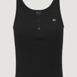 Canotta Tommy Hilfiger Jeans TJW BUTTON TANK Nero - Foto 2