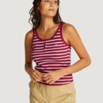 Canotta Tommy Hilfiger Jeans TJW BUTTON TANK Rosso - Foto 2