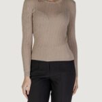 Maglia Vila Clothes Vimullie L/S O-Neck Rib Knit Top/Pb Beige scuro - Foto 1