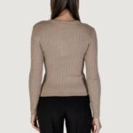 Maglia Vila Clothes Vimullie L/S O-Neck Rib Knit Top/Pb Beige scuro - Foto 4