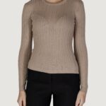 Maglia Vila Clothes Vimullie L/S O-Neck Rib Knit Top/Pb Beige scuro - Foto 5