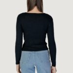 Maglia Vila Clothes Vimullie L/S O-Neck Rib Knit Top/Pb Nero - Foto 4