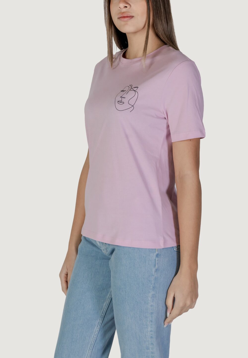 T-shirt Vila Clothes Visybilla O-Neck S/S/Pb Rosa - Foto 2