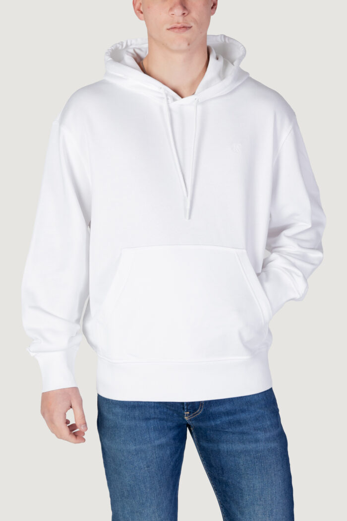 Felpa con cappuccio Calvin Klein SOFT LAYERED MONOGRAM Bianco