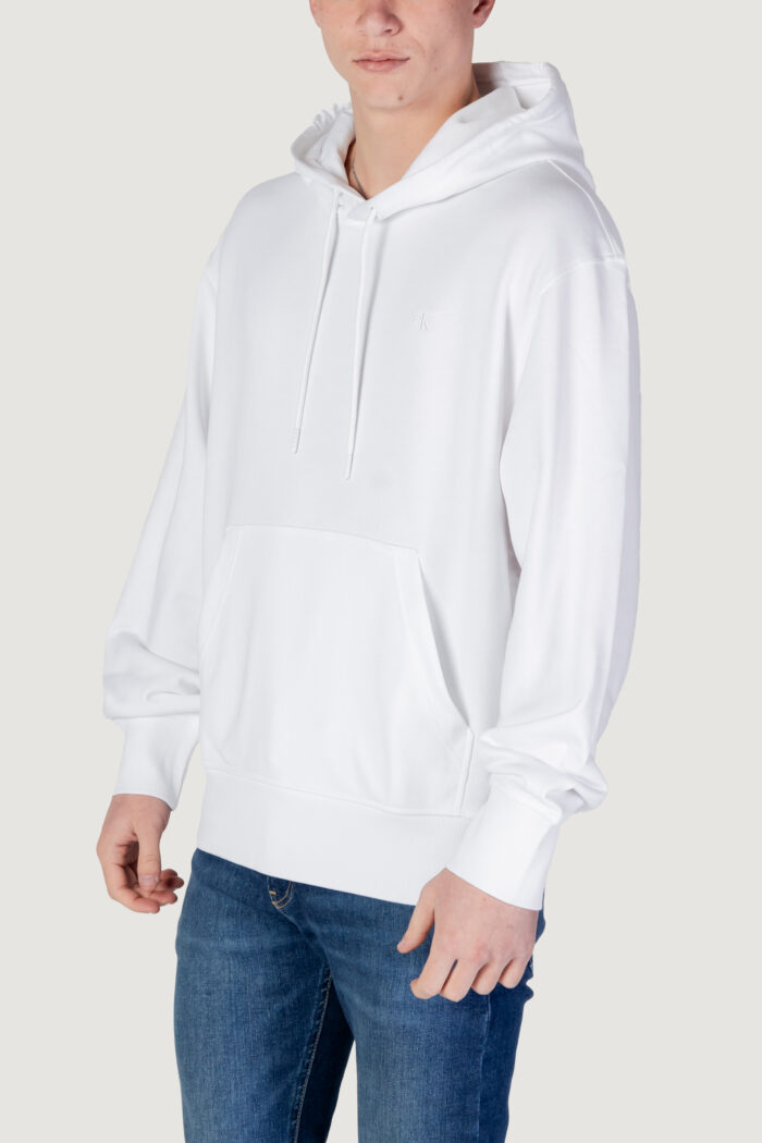 Felpa con cappuccio Calvin Klein SOFT LAYERED MONOGRAM Bianco