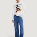 Felpa senza cappuccio Desigual SWEAT_AVERY MICKEY Bianco - Foto 4