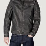 Giacchetto Jack Jones JJEROCKY WASHED PU JACKET NOOS Nero - Foto 1