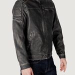 Giacchetto Jack Jones JJEROCKY WASHED PU JACKET NOOS Nero - Foto 2