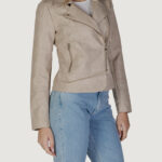 Giacchetto Only ONLKRISTEL FAUX LEATHER BIKER CC OTW Beige chiaro - Foto 3