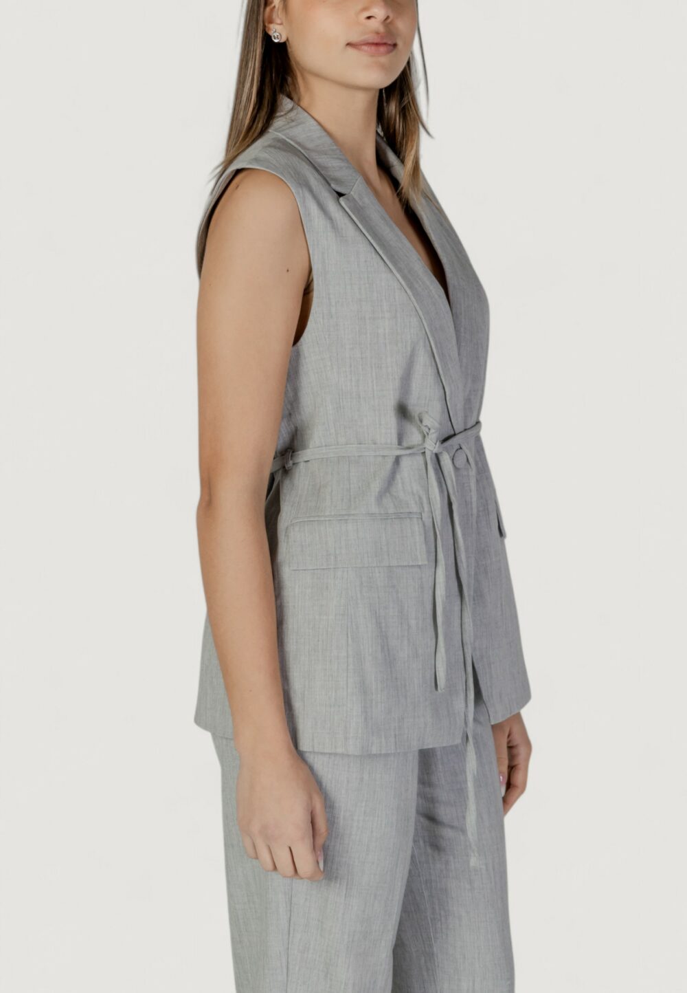 Gilet da completo Vila Clothes Visala S/L Tailored /R/Bfs Grigio - Foto 3