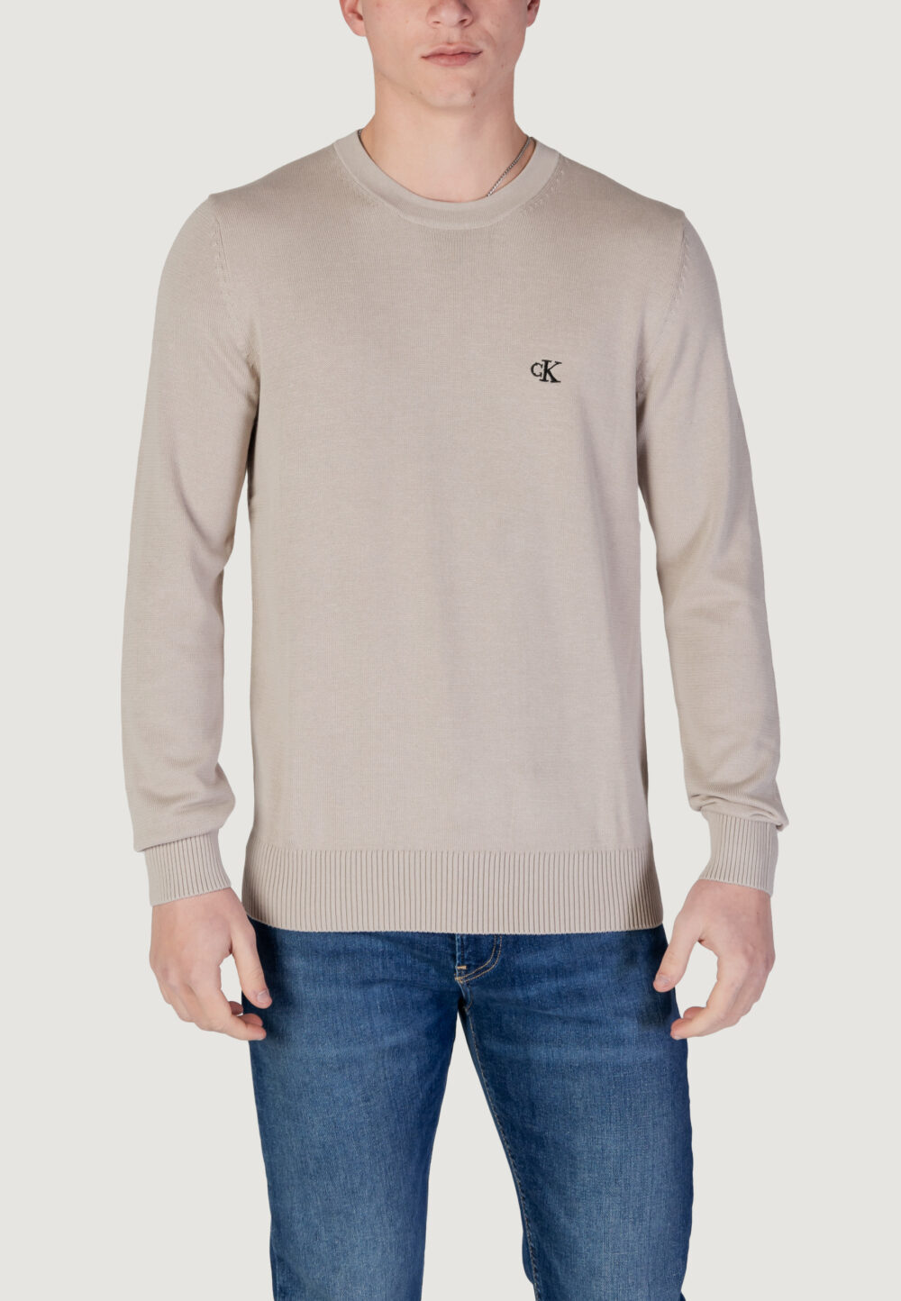 Maglia Calvin Klein Jeans MODERN CREW NECK Beige chiaro - Foto 1