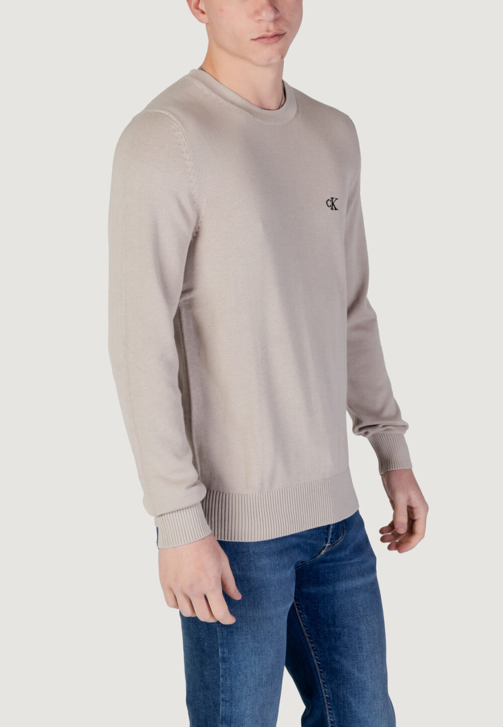 Maglia Calvin Klein Jeans MODERN CREW NECK Beige chiaro - Foto 3