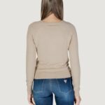 Maglia Only ONLVENICE LIFE LS PEARL DET ONECK CC KNT Beige chiaro - Foto 3