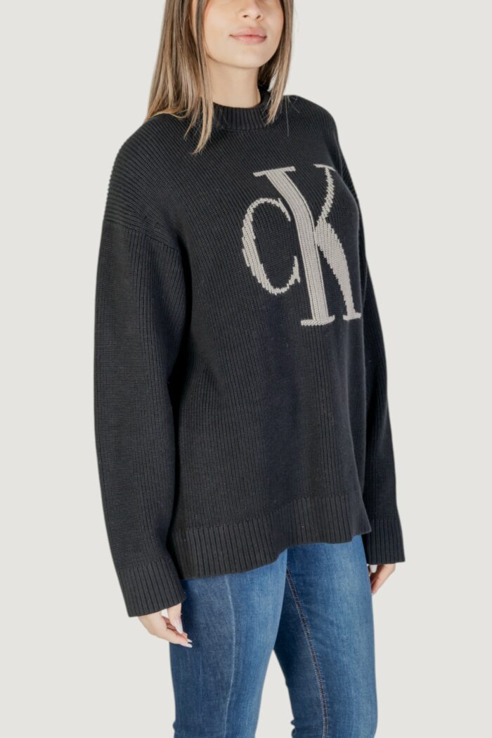 Maglione Calvin Klein CK INTARSIA HIGH NECK Nero