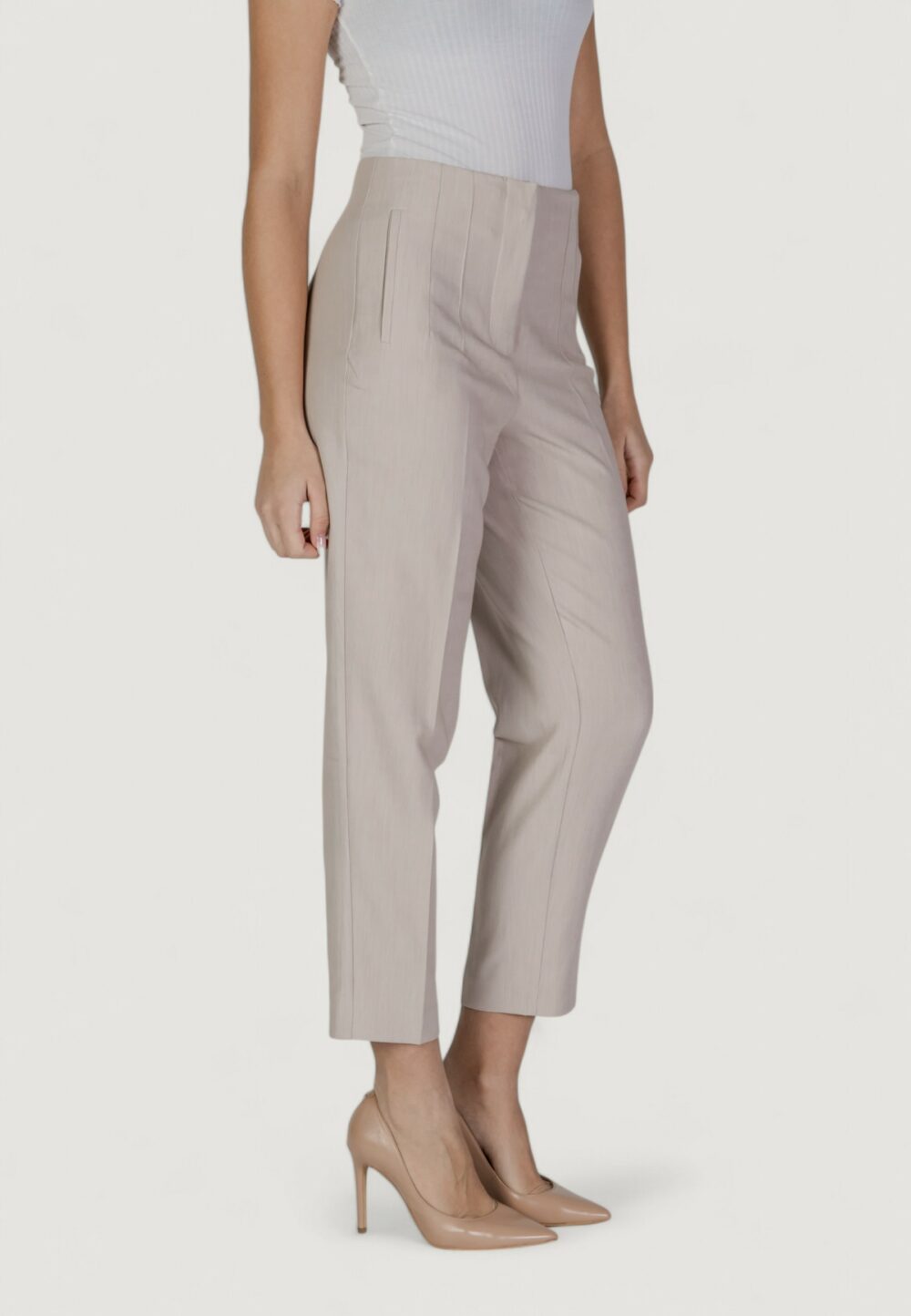 Pantaloni a palazzo Only ONLRAVEN LIFE HW PANT TLR Beige - Foto 1