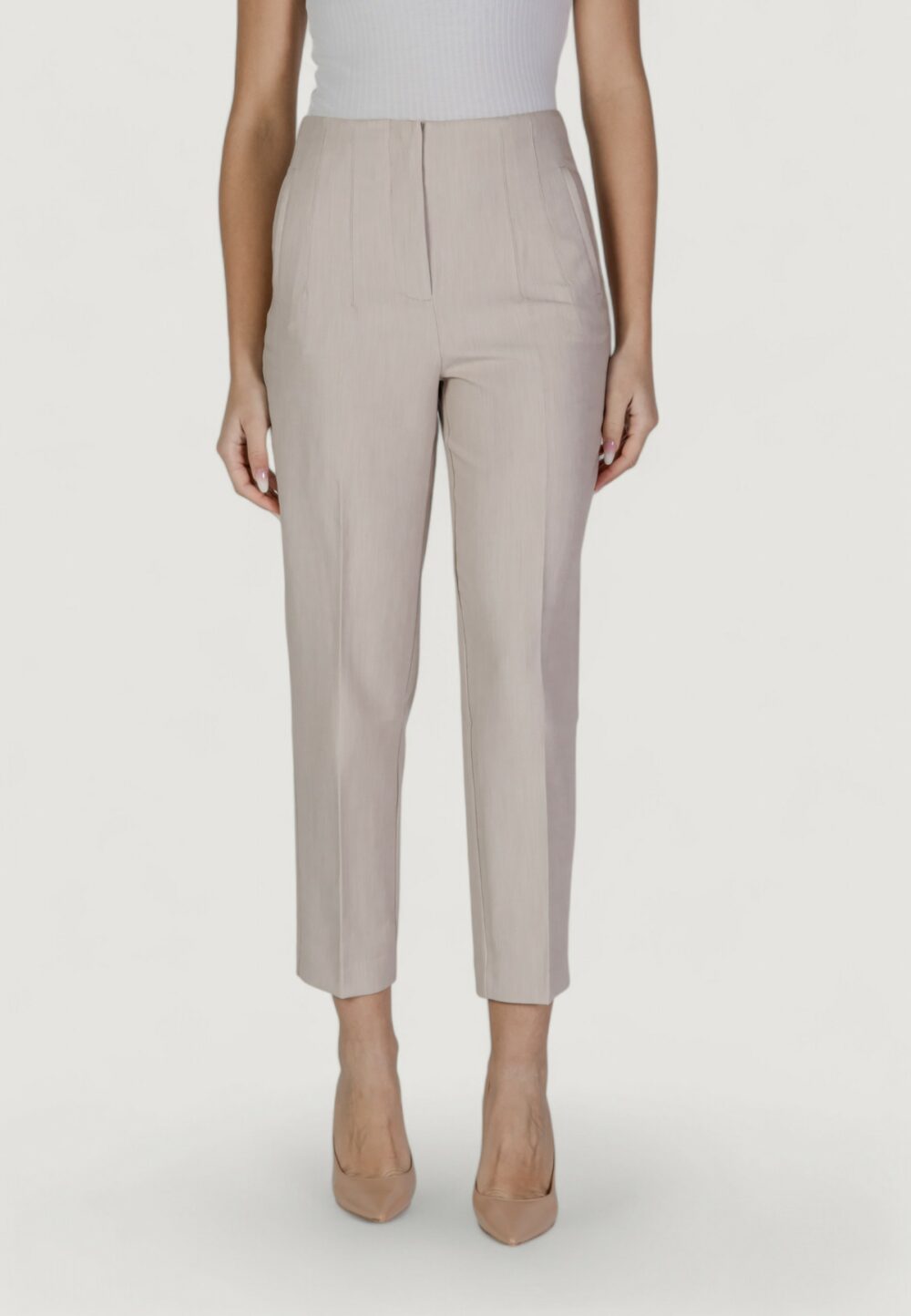 Pantaloni a palazzo Only ONLRAVEN LIFE HW PANT TLR Beige - Foto 4