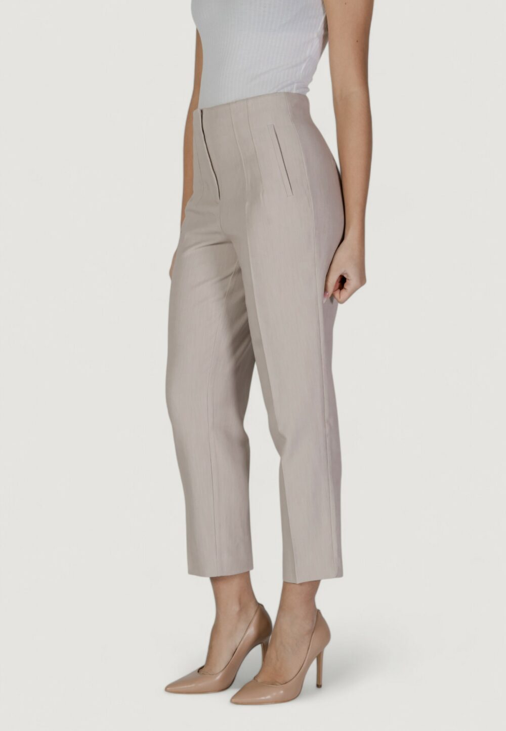 Pantaloni a palazzo Only ONLRAVEN LIFE HW PANT TLR Beige - Foto 2