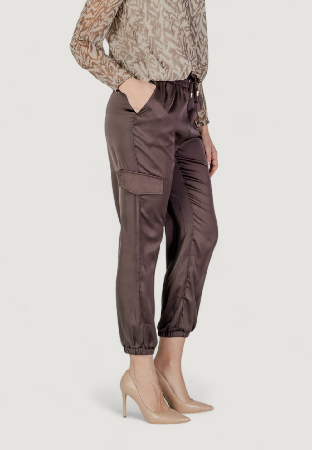 Pantaloni regular Liu-Jo ECS TS TPOTF LUNGO Marrone - Foto 3