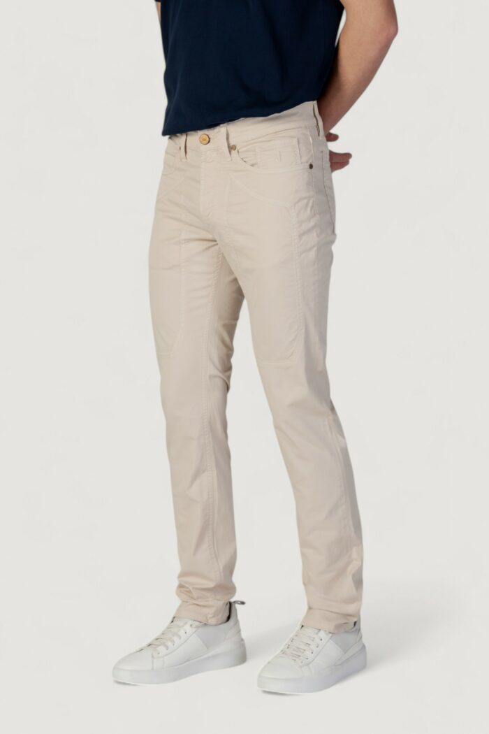 Pantaloni slim Jeckerson JOHN 5 TASCHE TOPPA Beige chiaro