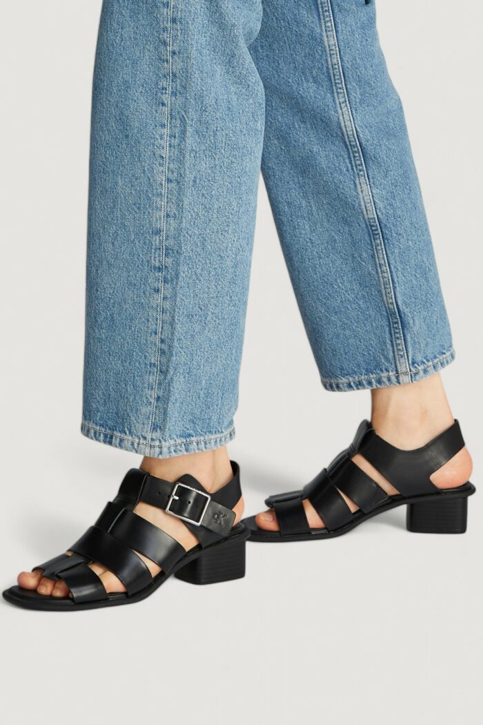 Sandali Calvin Klein HEEL SQUARE MG BUCKLE Nero