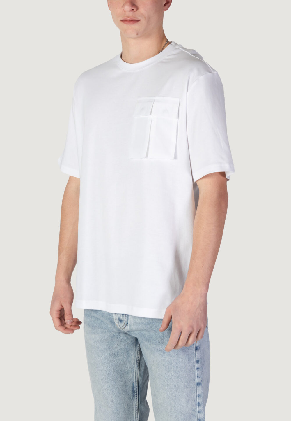 T-shirt Antony Morato RELAXED FIT LOGO PRINT ON BACK COLLAR Bianco - Foto 2