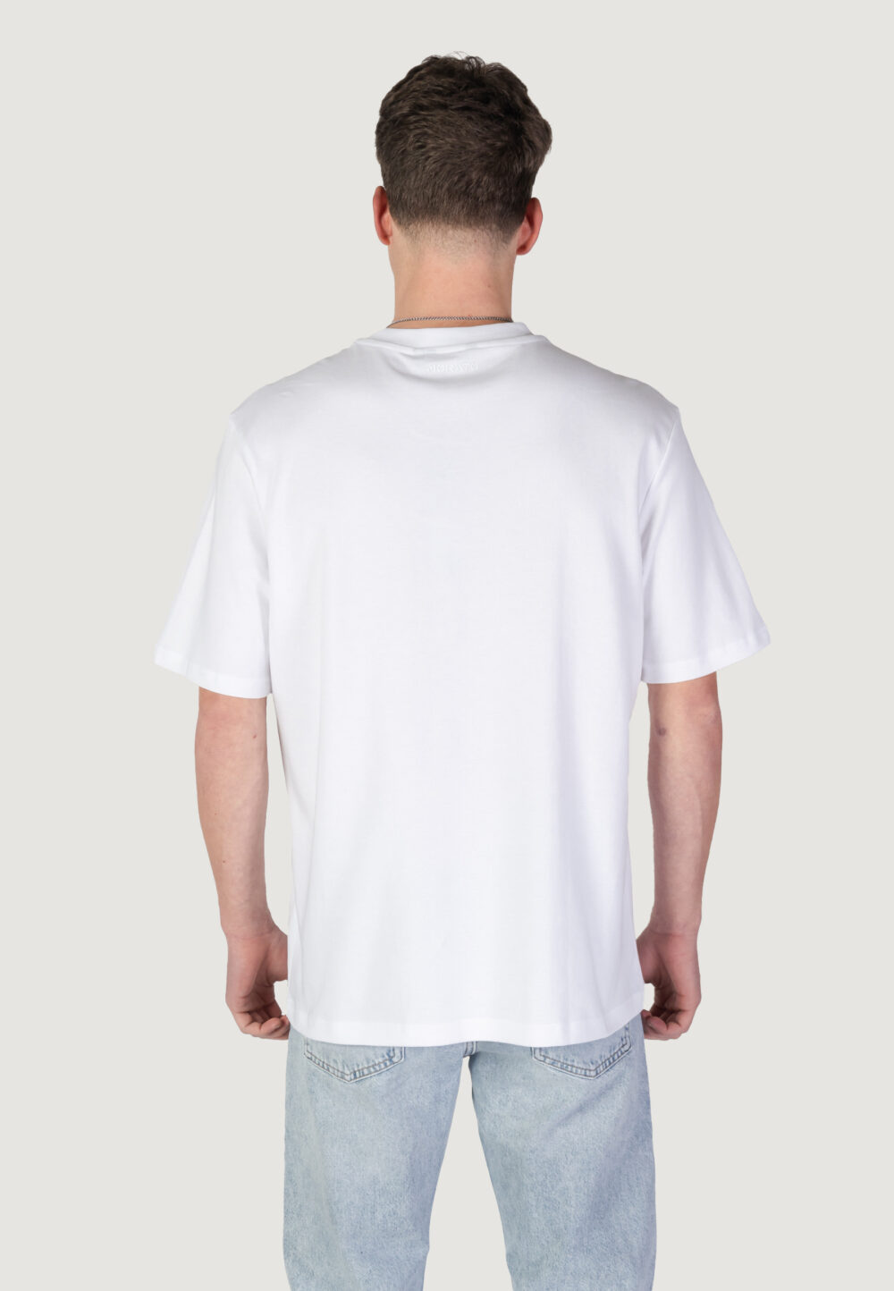 T-shirt Antony Morato RELAXED FIT LOGO PRINT ON BACK COLLAR Bianco - Foto 4