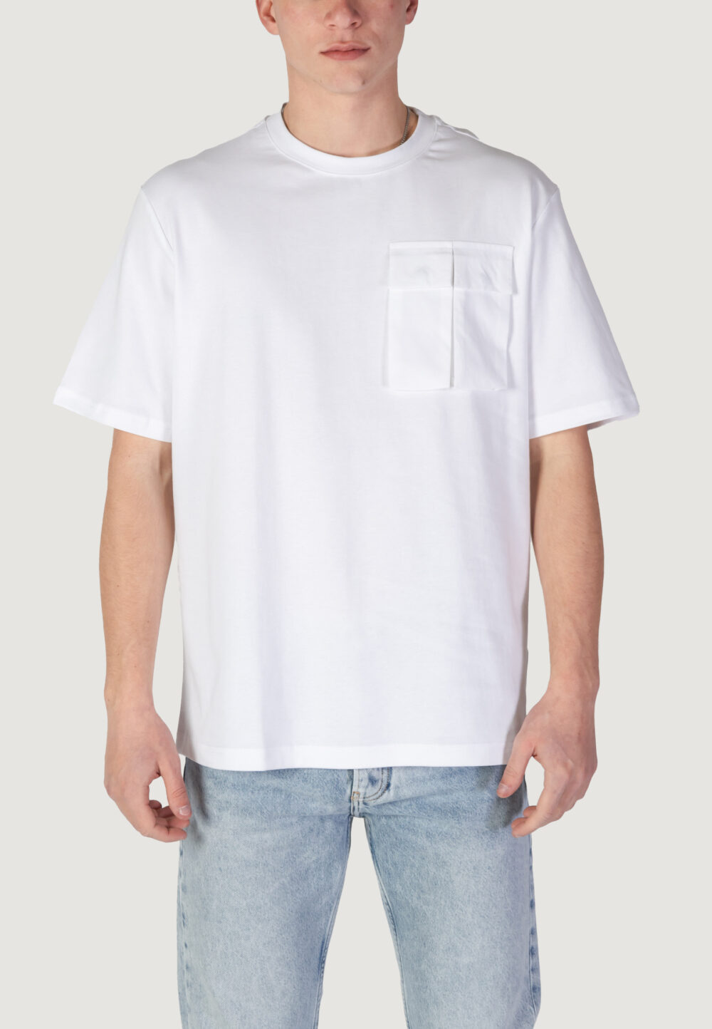 T-shirt Antony Morato RELAXED FIT LOGO PRINT ON BACK COLLAR Bianco - Foto 5