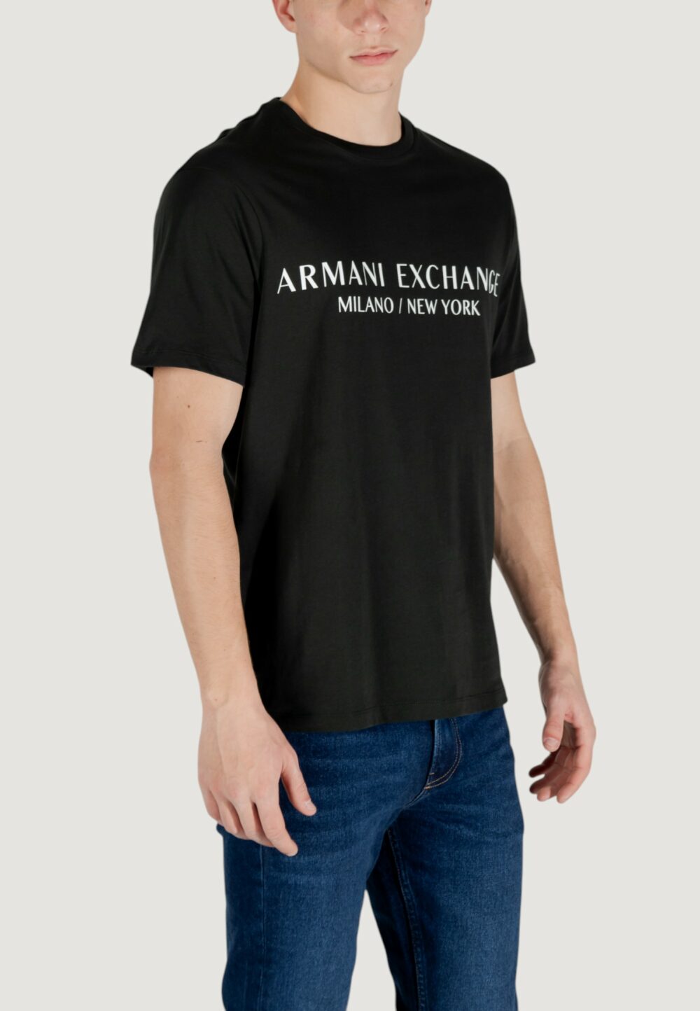 T-shirt Armani Exchange MILANO/NEW YORK Black-White - Foto 4