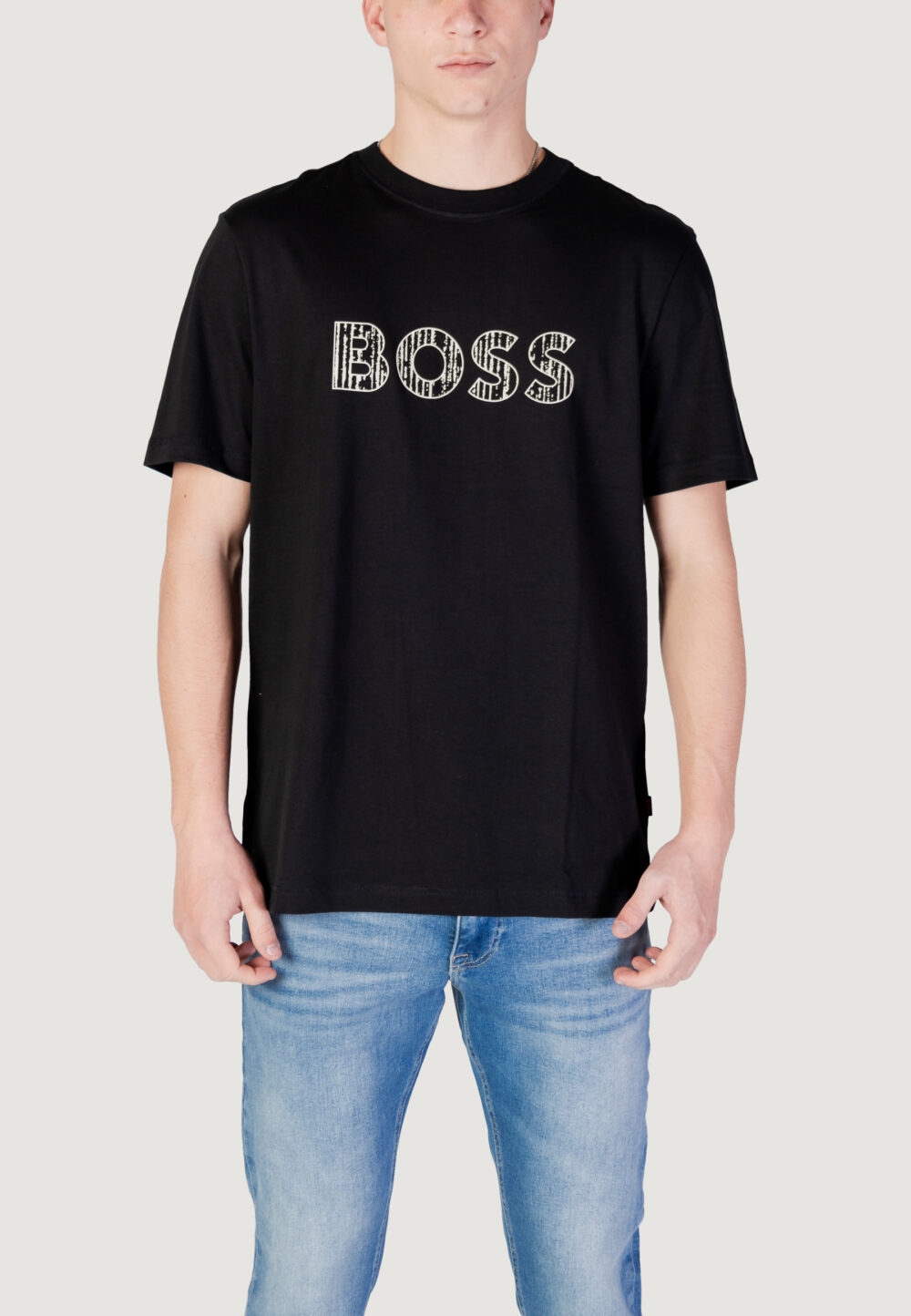 T-shirt Boss Te_logotexture 10262528 01 Nero - Foto 1